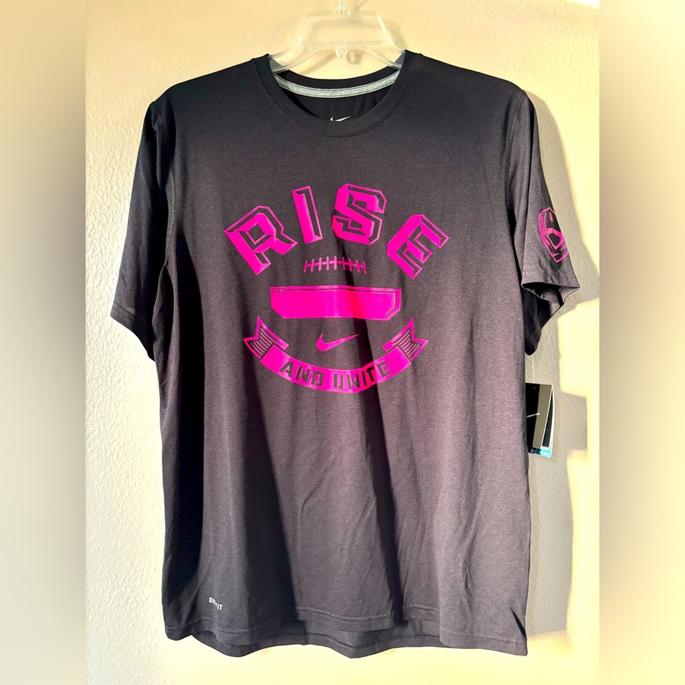 NWT Nike Men's Dri-Fit Large Top | Rise Football | October Pink Breast Cancer